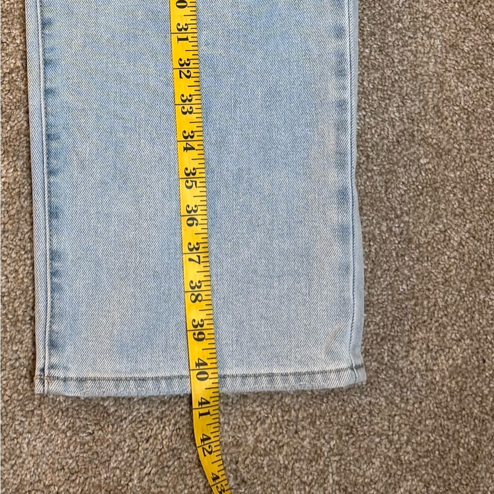 Seven7 Women's Sz 12 Sky Blue Straight Leg Jeans Distressed - Picture 11 of 16